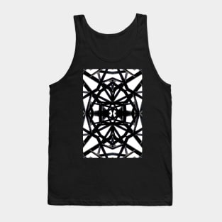 Black and white pattern of intricate girders and beams Tank Top